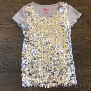 Circo girls M mermaid sequin shirt EUC Silver